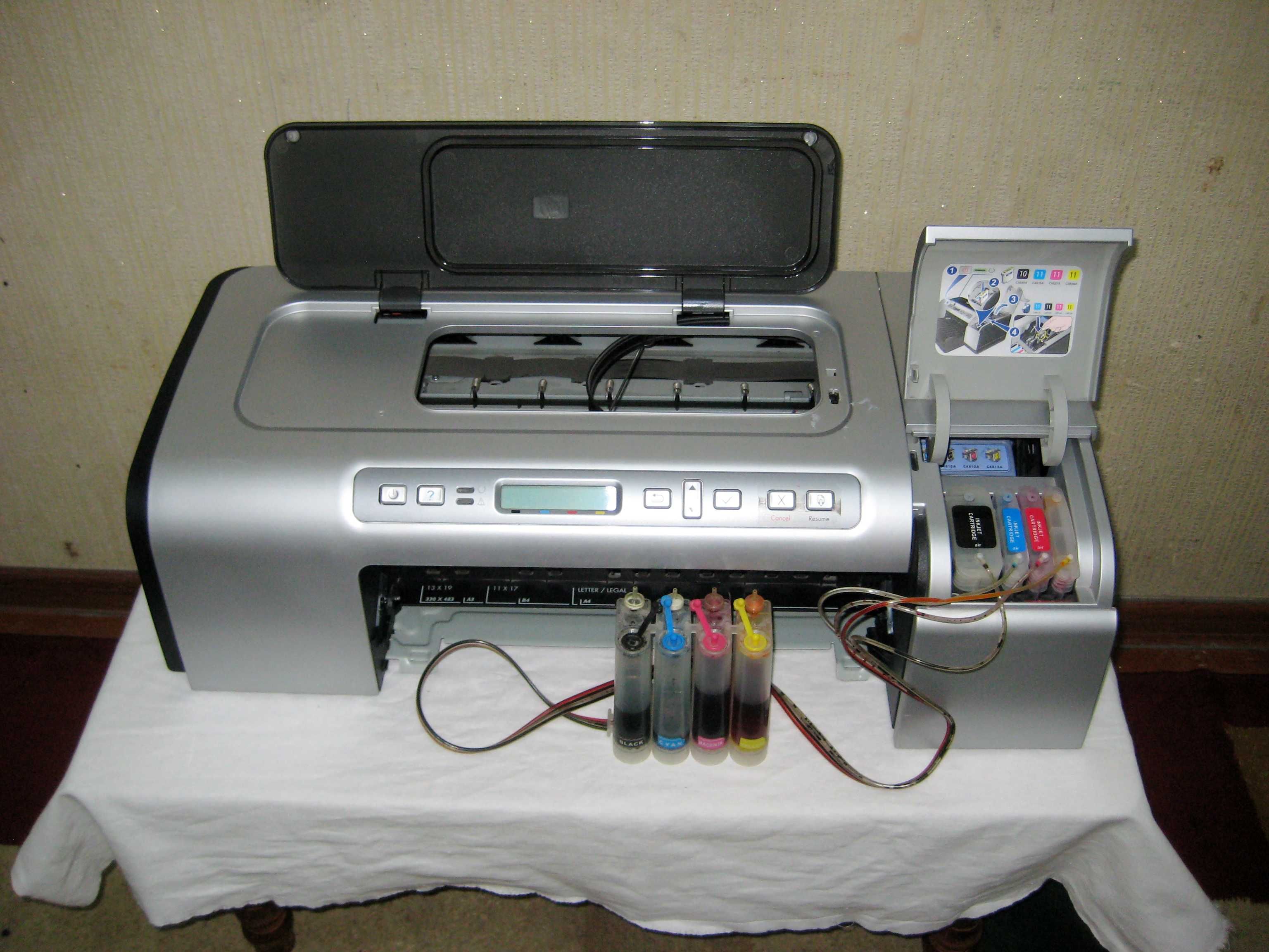 Принтер HP Business Inkjet 2800  А3 работает но не печатает не знаю!