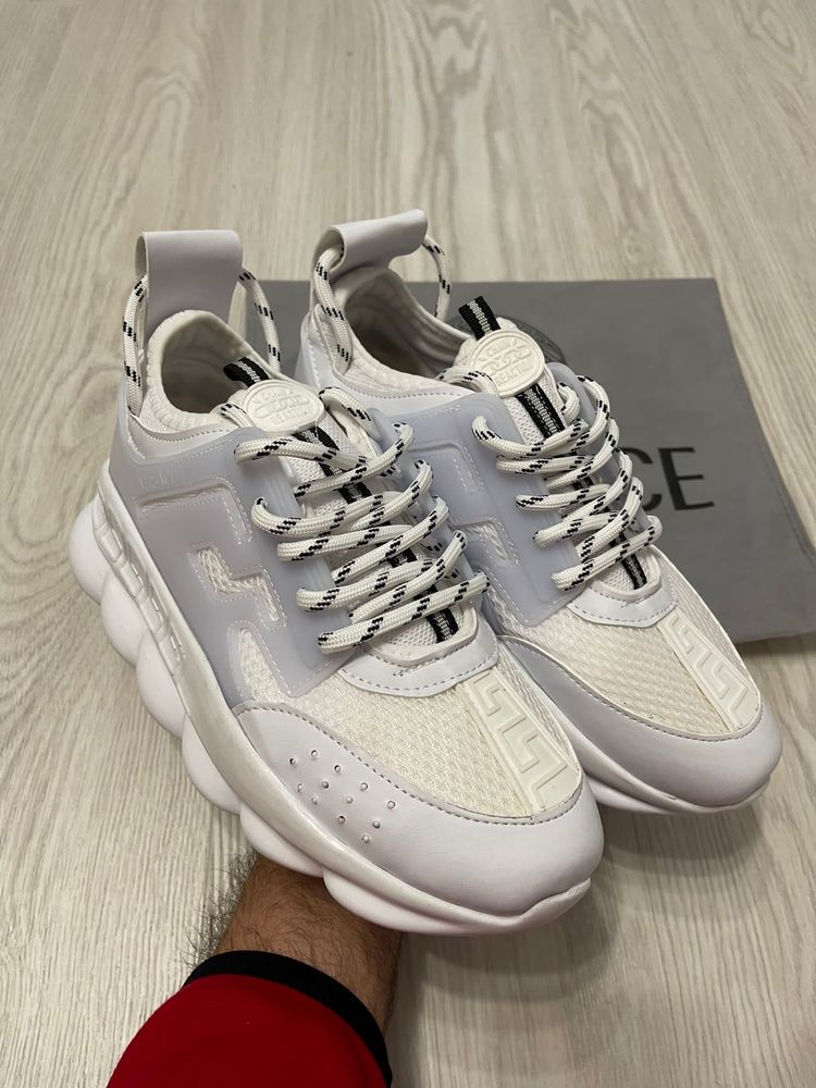 Adidasi Versace Chain Reaction full white