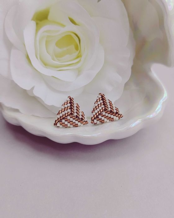 Ръчно изработени обеци - Сребро 925 / Стомана и Японски мъниста Миюки