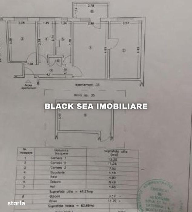 Apartament 3 camere– zona Km 4-5, Constanța - Boxa - Ocazie