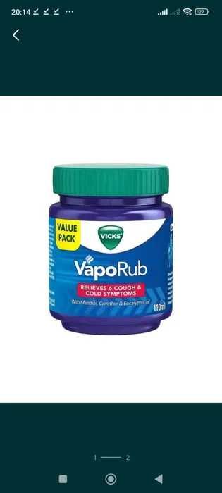Vicks Vaporub 105/110 мл, облегчение при простуде(крем)