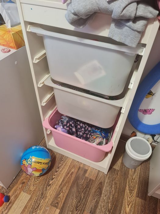 Ansamblu Ikea Trofast alb cu roz 2 bucati