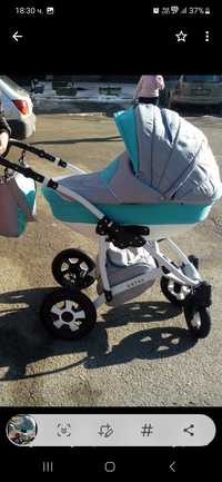 Бебешка комбинирана количка 2в1 DIZAIN BABY Estel - Веронез