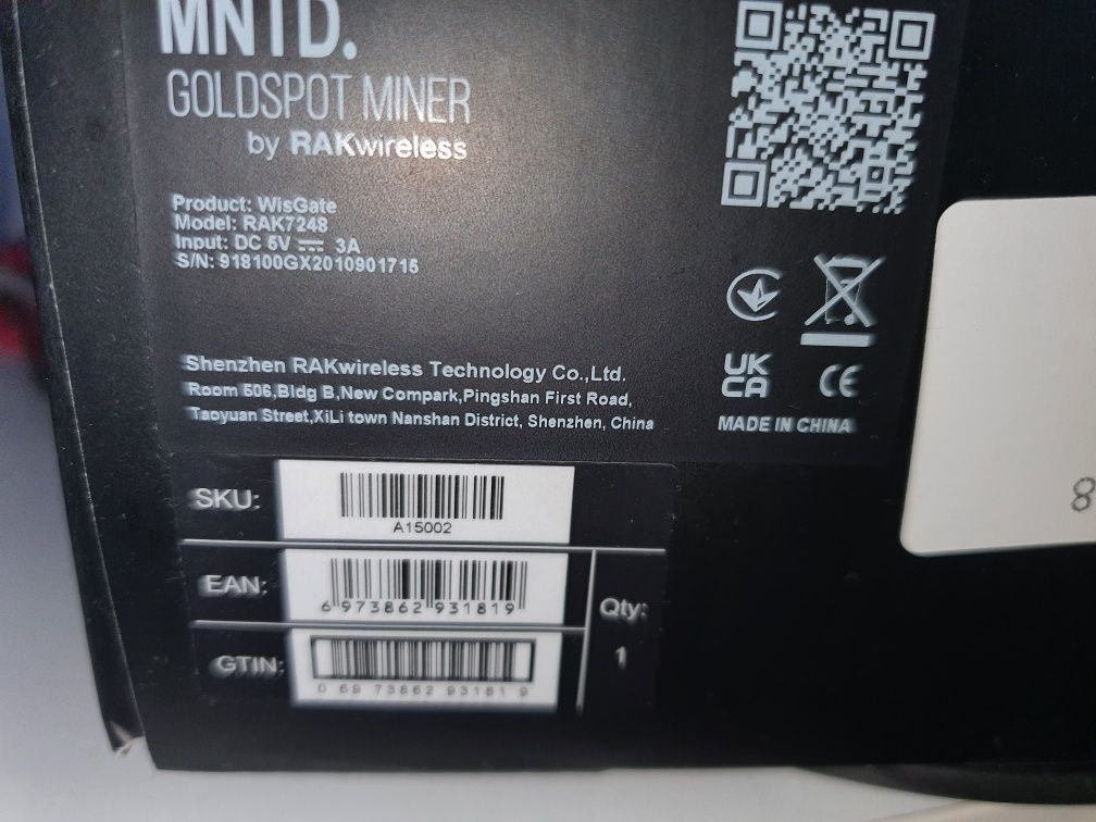 Rak v2 gold 8 gb ram miner helium