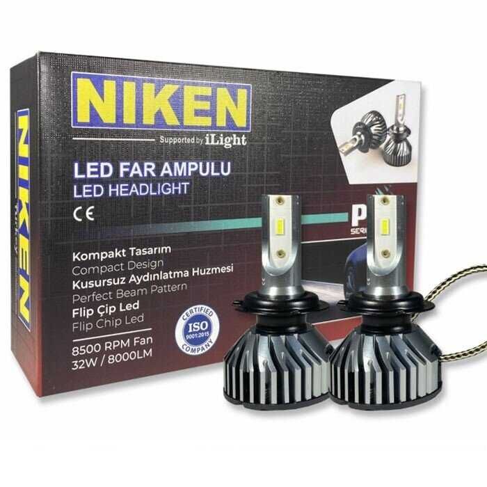 ЧЕРЕН ПЕТЪК Комплект LED Лед Диодни Крушки X3 Amio H1, H4, H7 H/L - 50