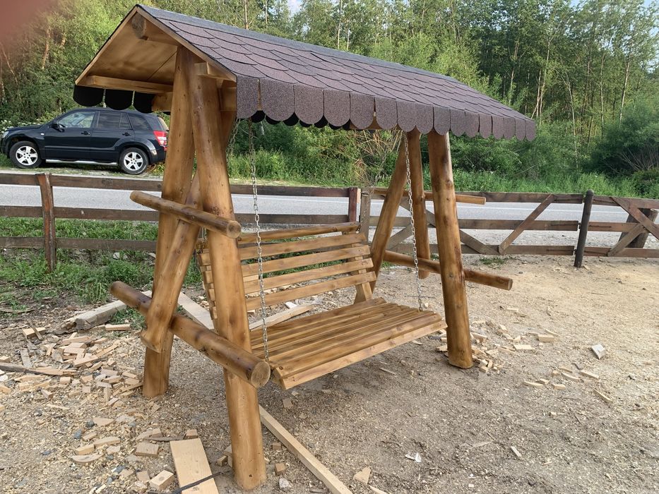 Vind leagan Balansoar rustic hintă gradina din lemn rotund