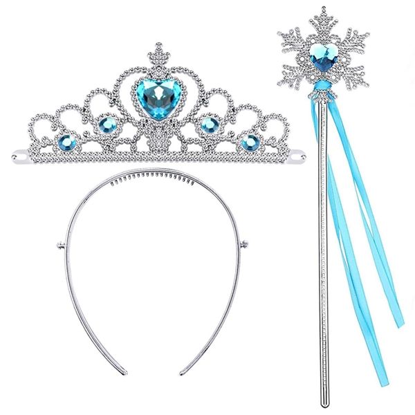 Set rochie si trei accesorii Elsa Frozen, 7-9 ani, Carnaval