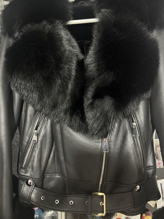 Geaca de piele si blana naturala