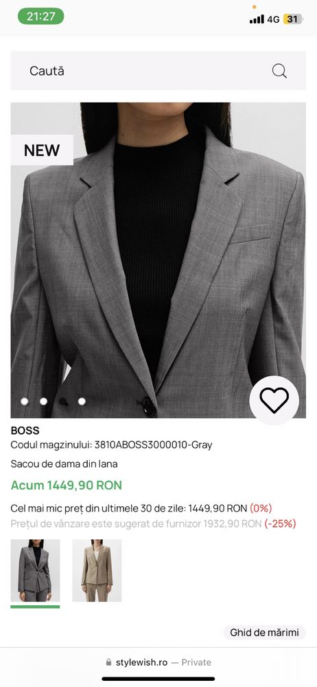 Costum Hugo Boss dama 40