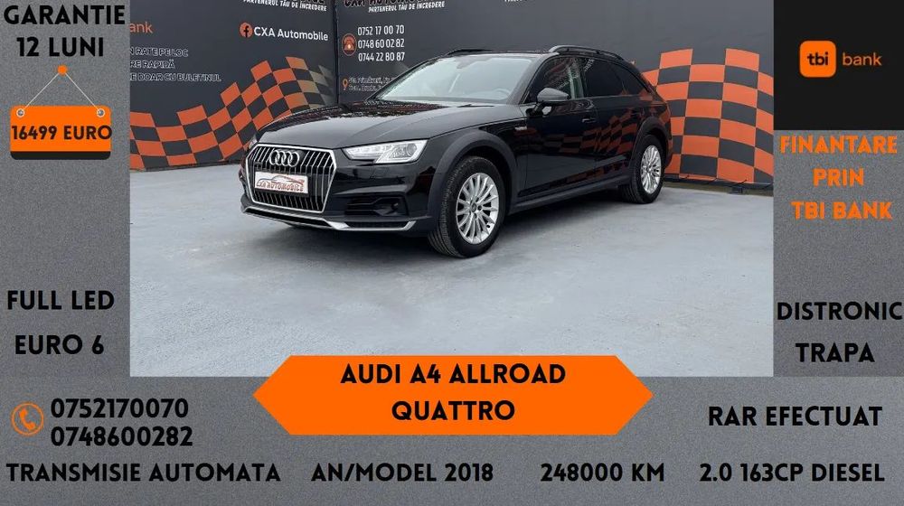Audi A4 Allroad RAR Efectuat / Quattro / Distronic / Lane Asist / Blis / Trapa