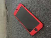 Husa rosie 360 grade protectie pt iPhone 6/6s + Folie de sticla gratis