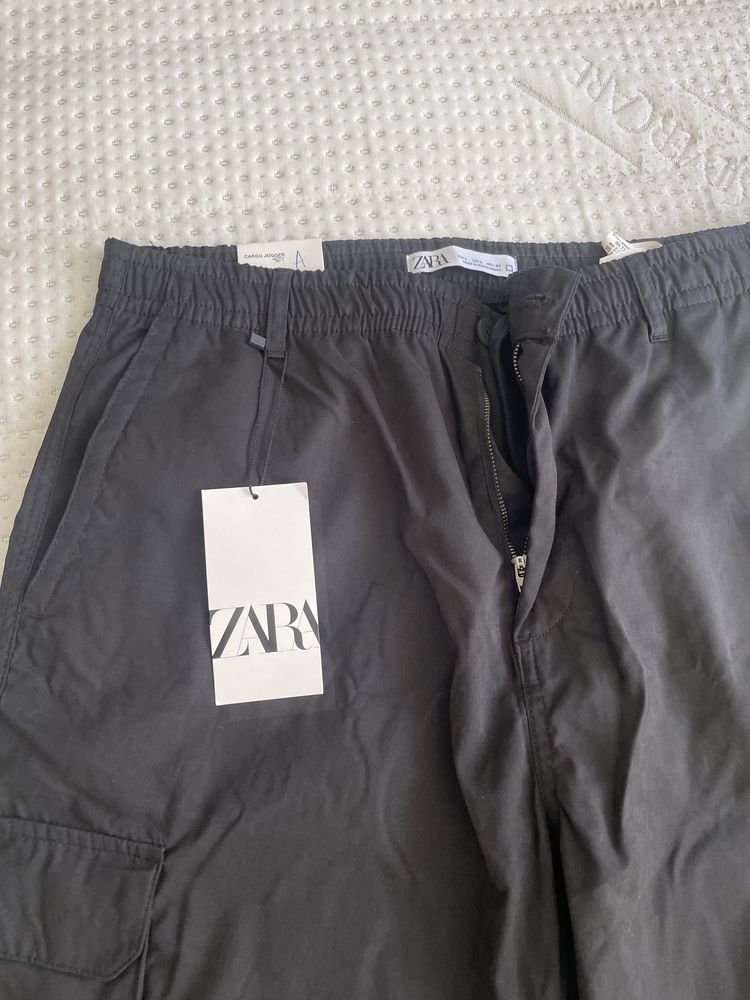 Zara Cargo Мъжки черен Карго Панталон Нов