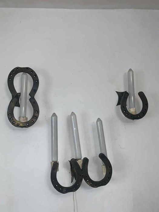 Set aplice din fier forjat forma de potcoava pt terasa/filigorie