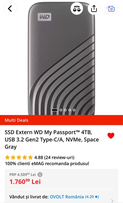 Hard disk ssd extern 4 tb