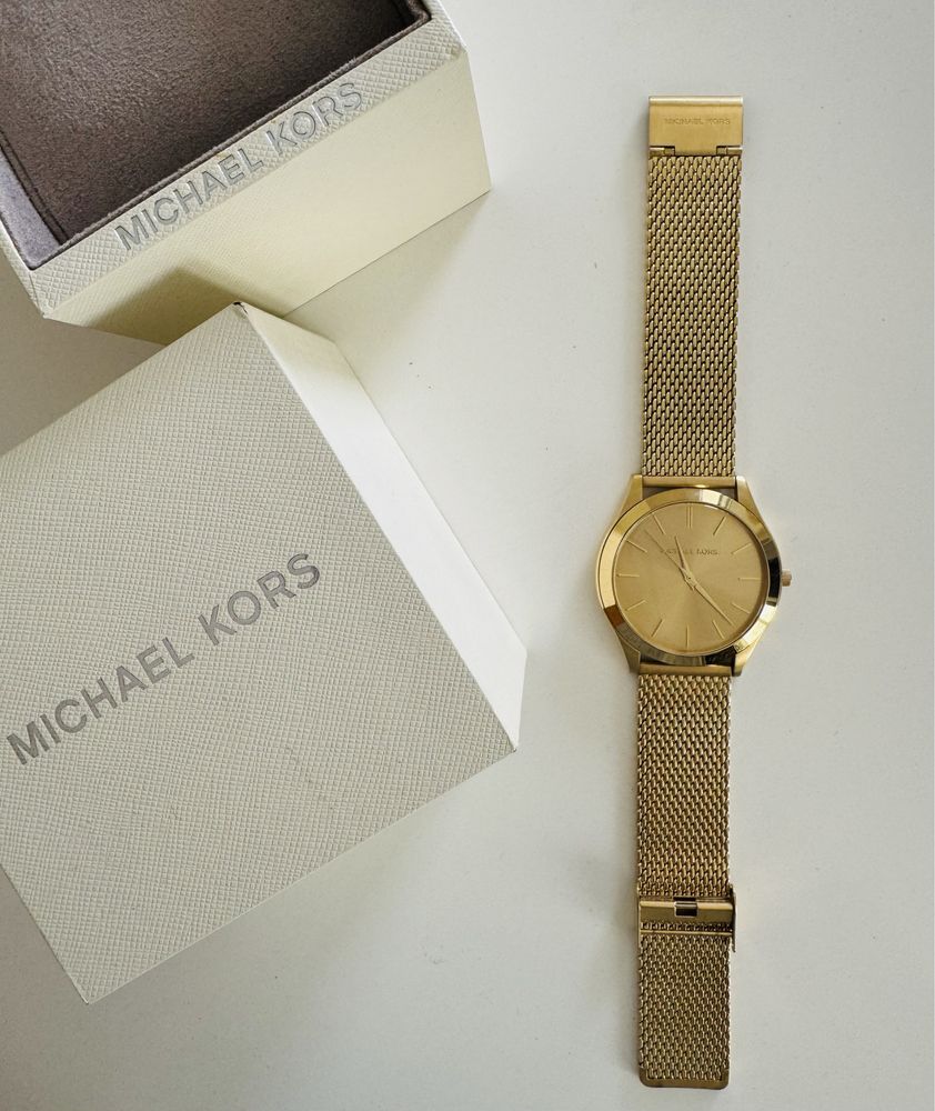 Мъжки часовник Michael Kors Slim Runway Quartz Stainless Steel Gold