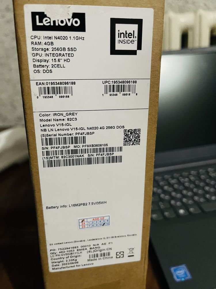 Lenovo N4020 10kun ishlagan ideal turibdi