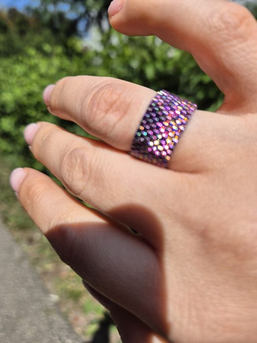 Inel handmade, cusut manual din mărgele japoneze Miyuki