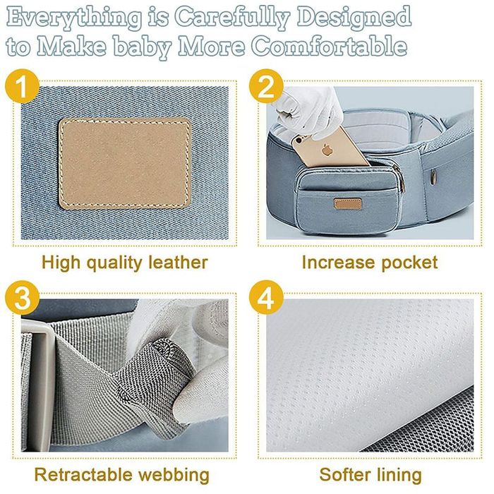 Ham marsupiu bebe ergometric cu scaunel Baoneo