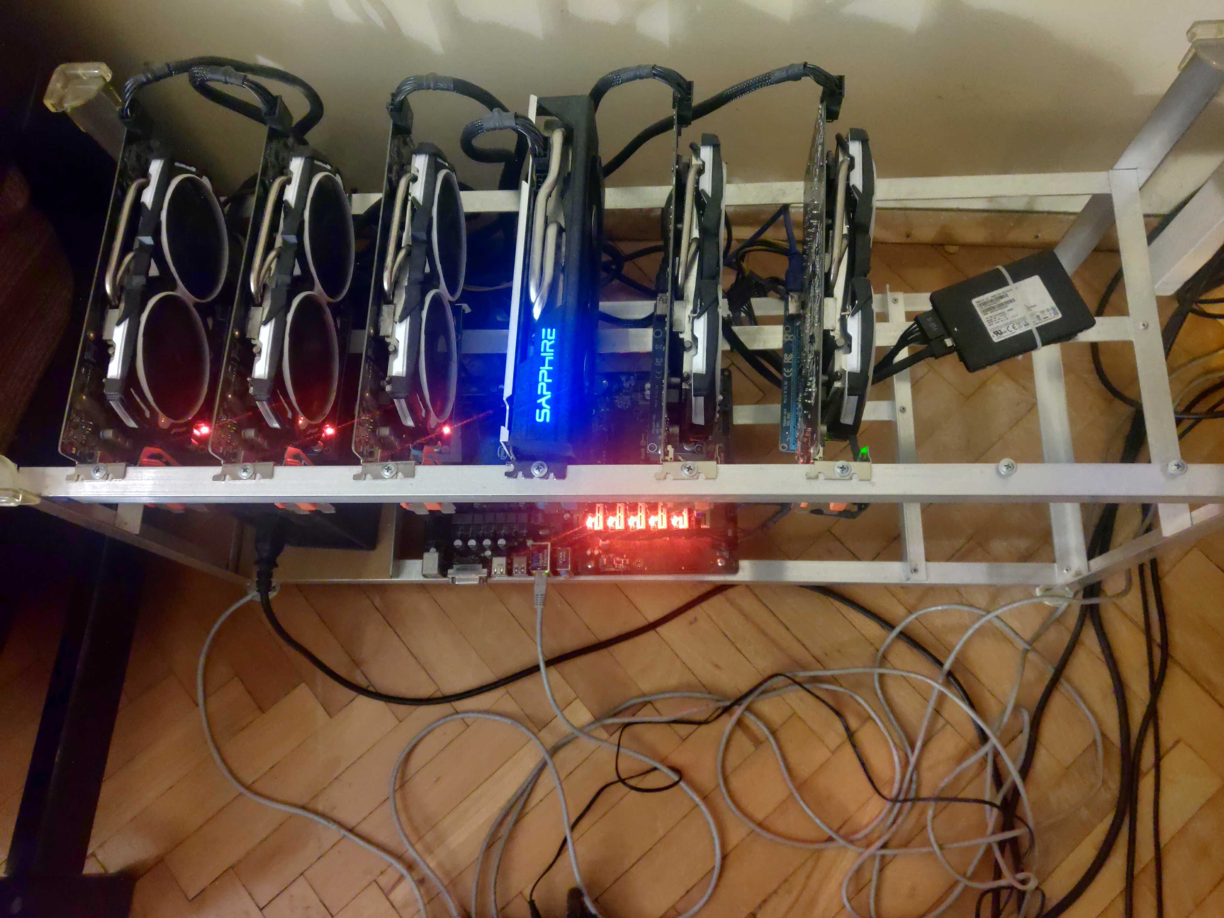 Mining Rig x6 580 8GB 199.3 MH/530W !!!