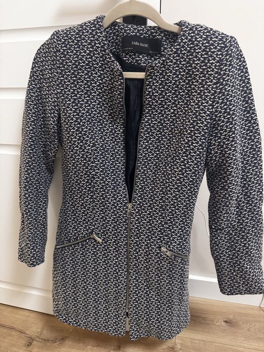 Тъмносиньо Палто Зара