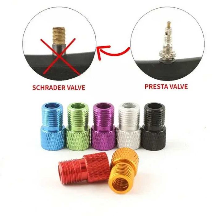 Редуктор / Адаптер за помпане на велосипеден вентил SV и DV към AV