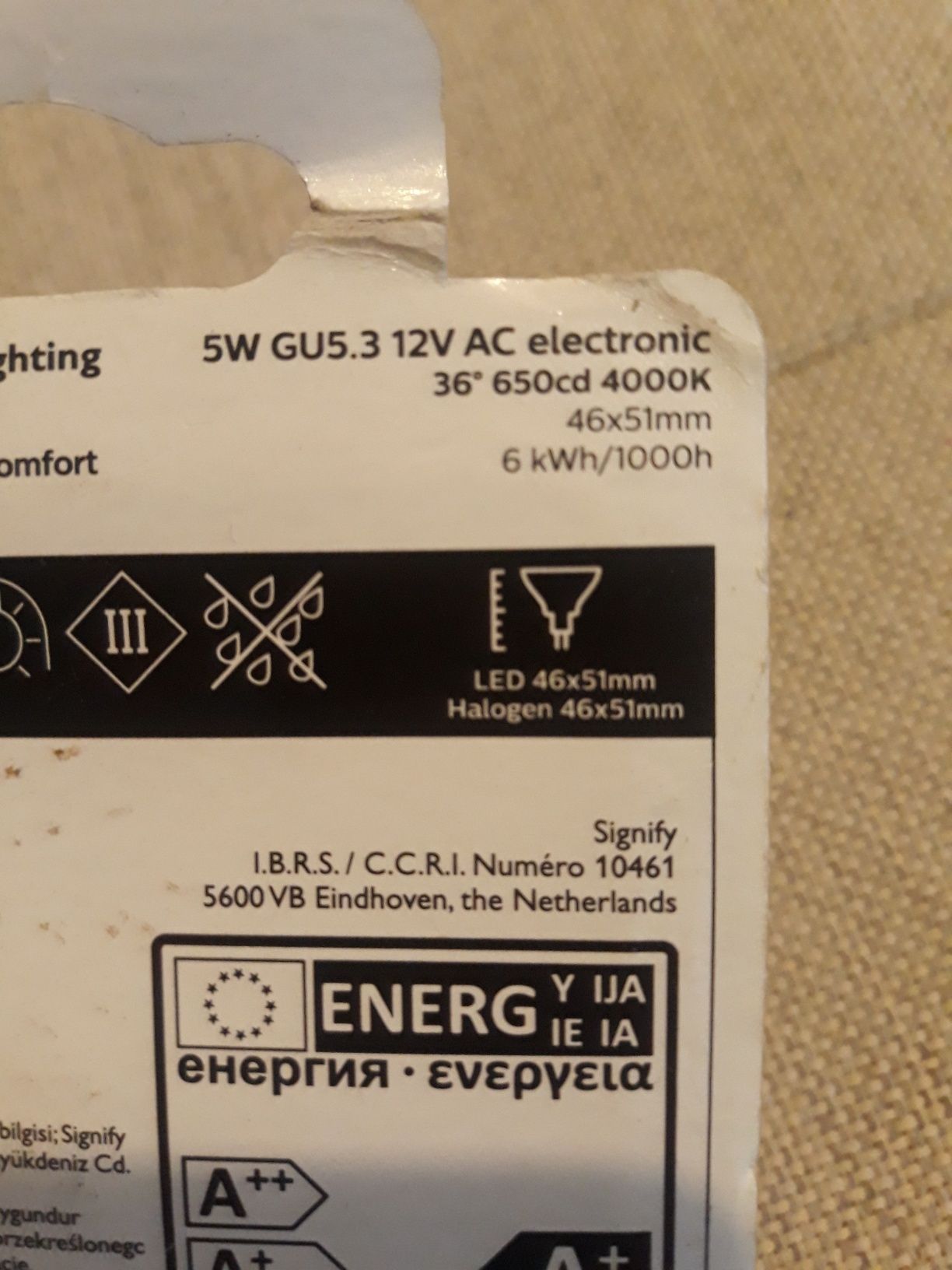 Bec led philips GU 5.3