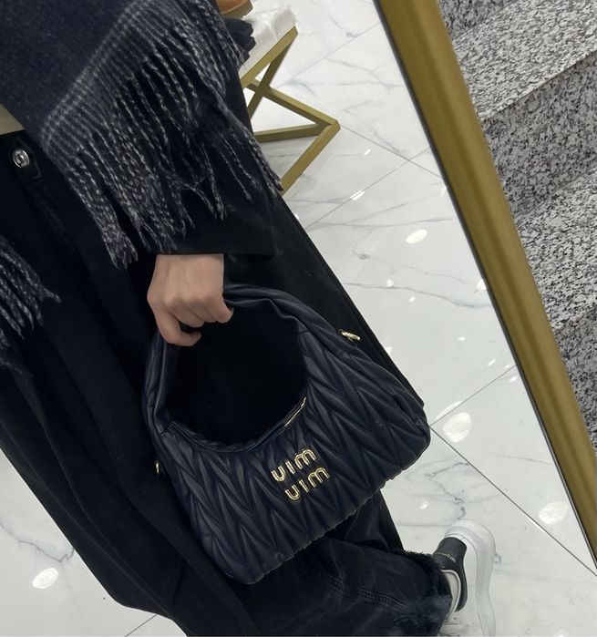 Miu Miu Wander Matelassé в син цвят