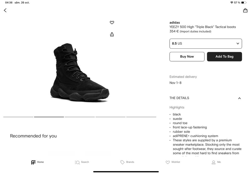 Adidas  yeezy boots 42