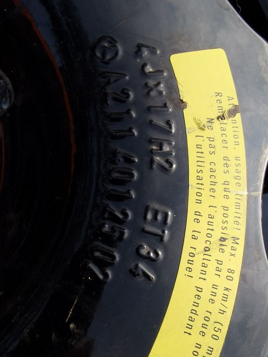 Roata rezerva slim ingusta 5x112 r17 mercedes import Germania