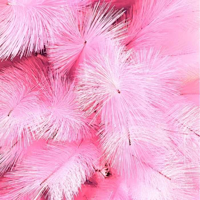 Pin Artificial de Craciun, Roz, Pin Lucios, 180cm, suport inclus