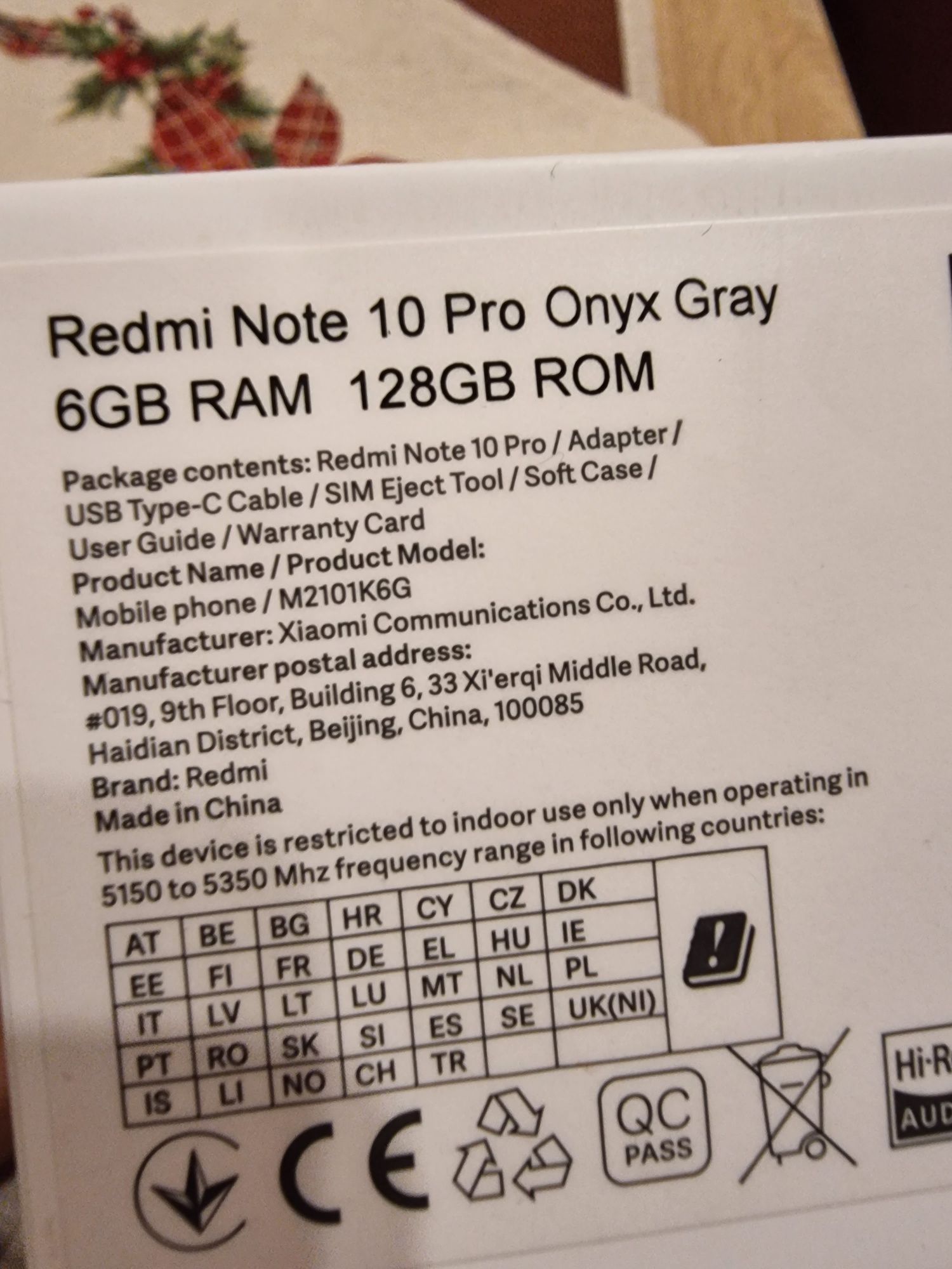 Xiaomi Redmi Note 10 Pro 128Gb, Onyx Gray, CA NOU, Full Box, Neverlock