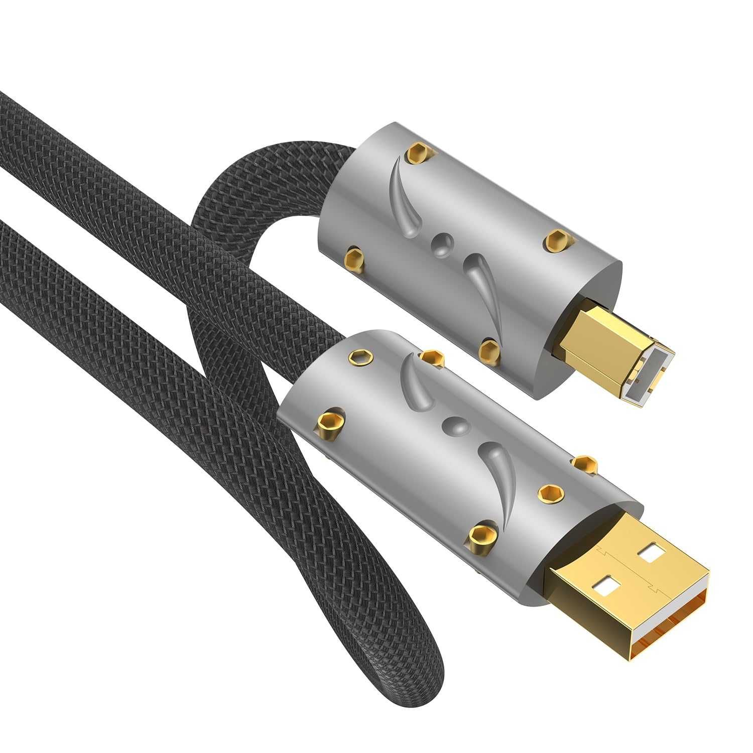 Viborg HiFi USB кабел 0,6 м USB 2.0 тип A до B кабел Посребрен OFC