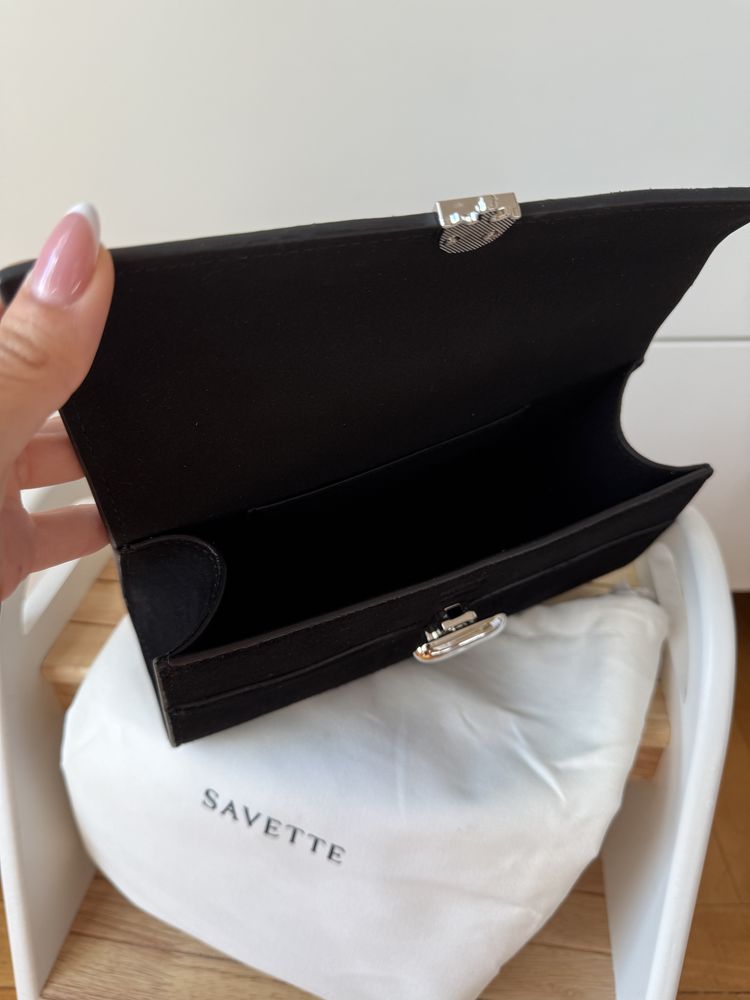SAVETTE черна чанта от велур