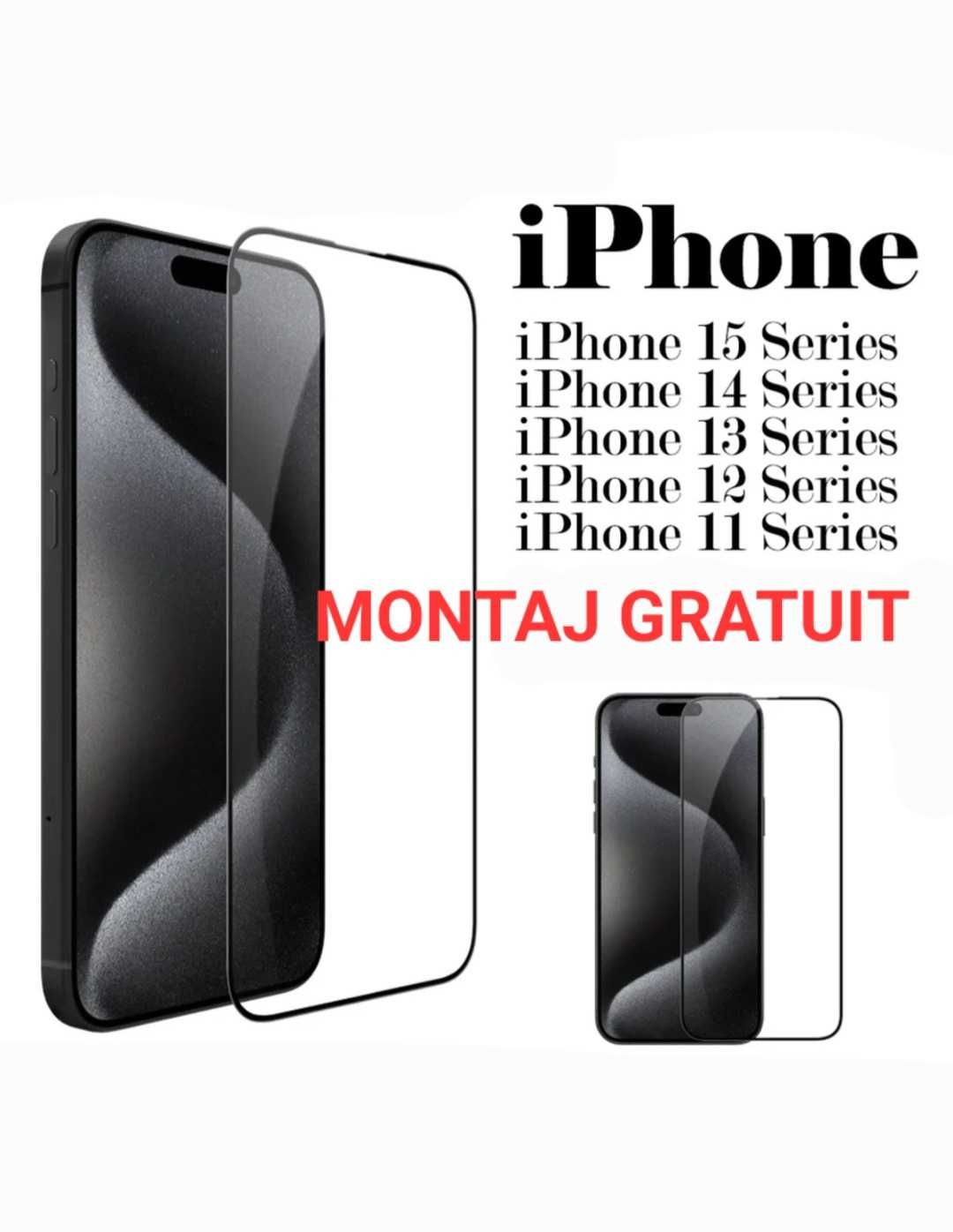 Folie de Sticla iPhone X , XR , XS Max , 11 , 12 , 13 , 14 15 16 Plus