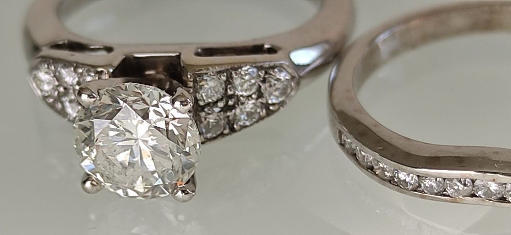 Inel logodna 14k cu diamante 1,65ct inclusiv verigheta