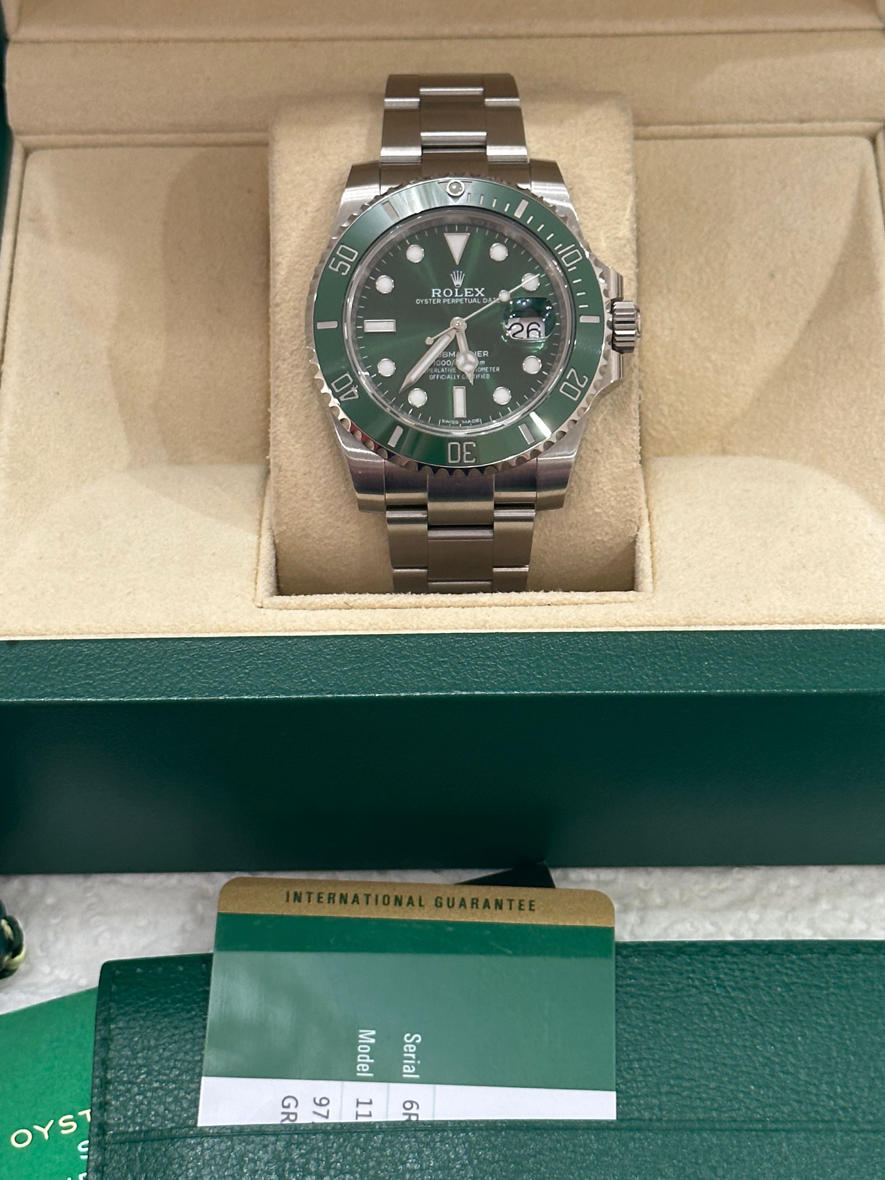 Original Rolex Submariner 116610LV (Hulk) box, set