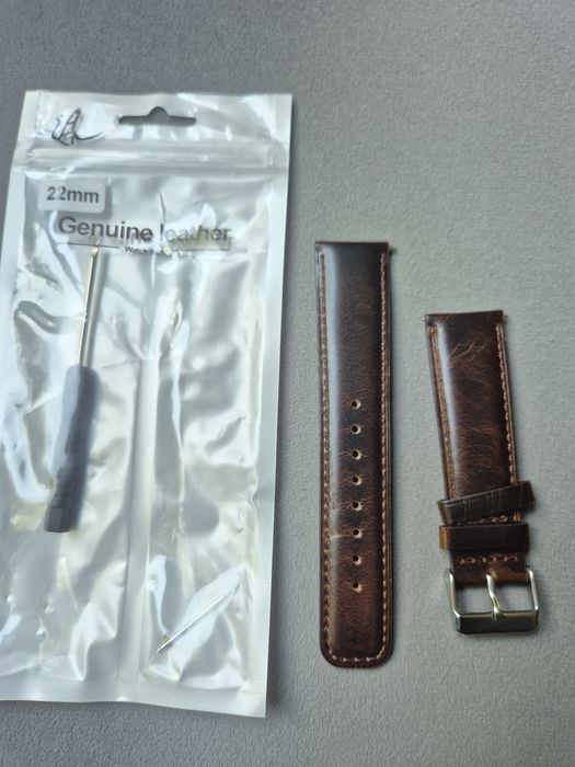 Каишка за часовник от естествена кожа 22 мм