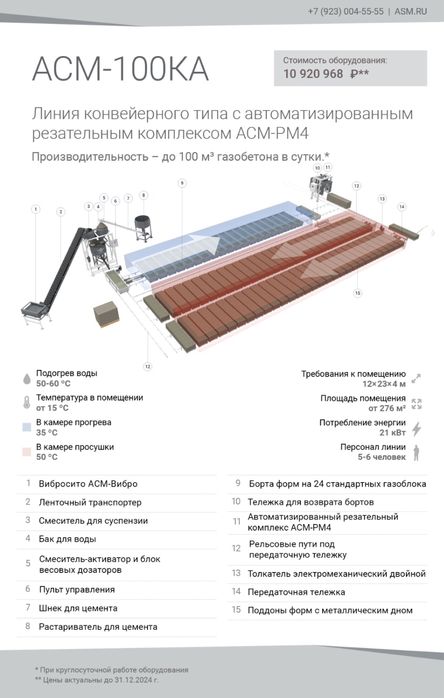 Оборудование для производства газобетона (ГАЗОБЛОК)НОВОЕ!