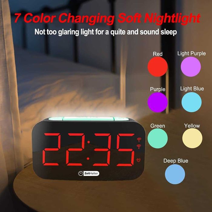 Вибриращ будилник със 7 цвята за автоматично затъмняване