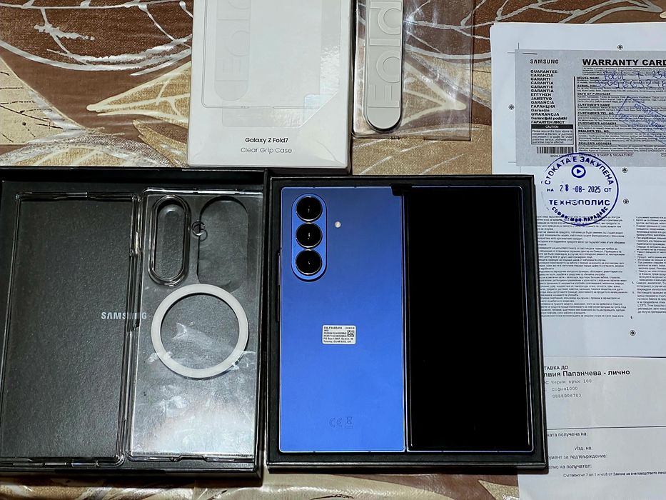 Samsung Galaxy Z Fold 7 Blue Shadow! Като нов! Гаранция!