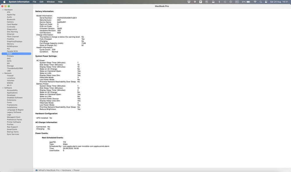 Macbook Pro 16” 2019 Touch bar i9 1TB Space Grey