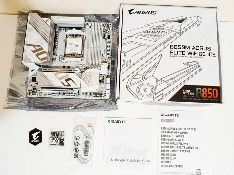 Gigabyte B850M Aorus Elite WiFi6E ICE, Новый Гаринтия 12 Месяцев.