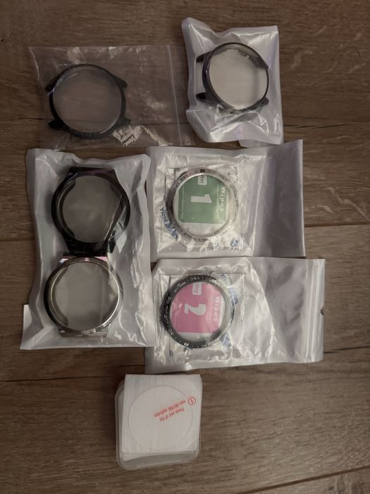 Set de protectie ecran smartwatch Garmin,Huawei: bumber, folie plastic