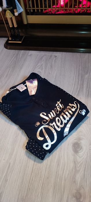 Pijama nouă, cu eticheta, albastru închis, Elle Nor, bumbac 100%