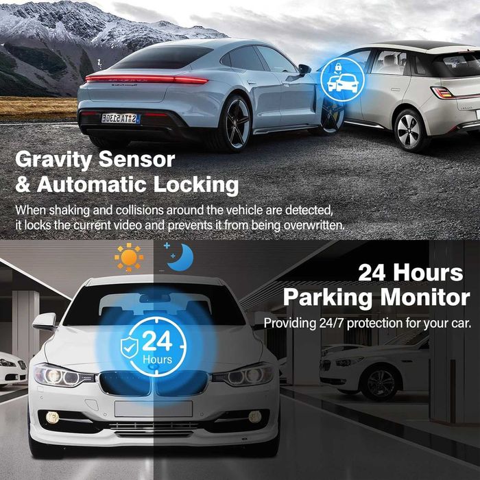 Видео регистратор/ Даш камера Full HD WDR S7 с задна камера и карта64