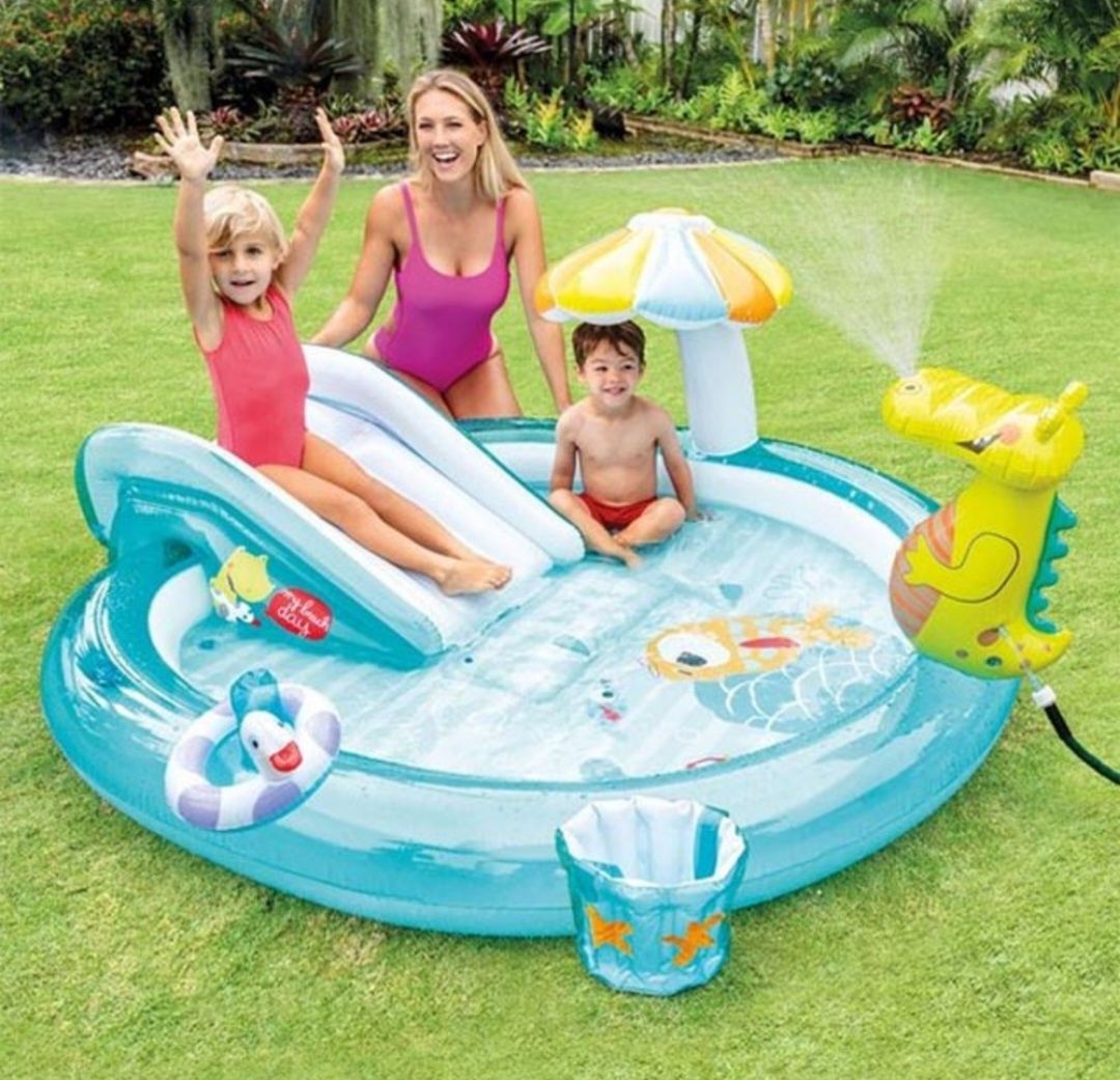 Детски басейн Intex С пързалка и фонтан, 2.01x1.70x0.84м, 2+години