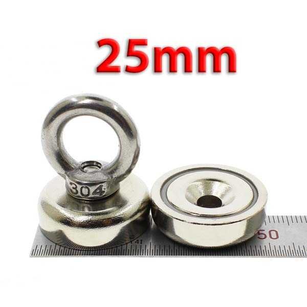 25mm 25кг Магнит за магнитен риболов, с кука (халка) Magnet fishing