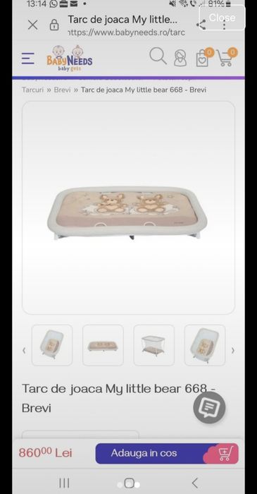 Tarc de joaca pentru bebe BabyNeeds Lusso Orse Beige