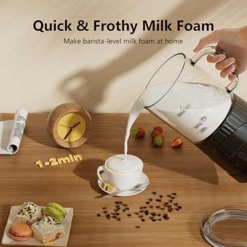 Нов Автоматичен фротер за мляко 400 мл – гореща и студена пяна напитки