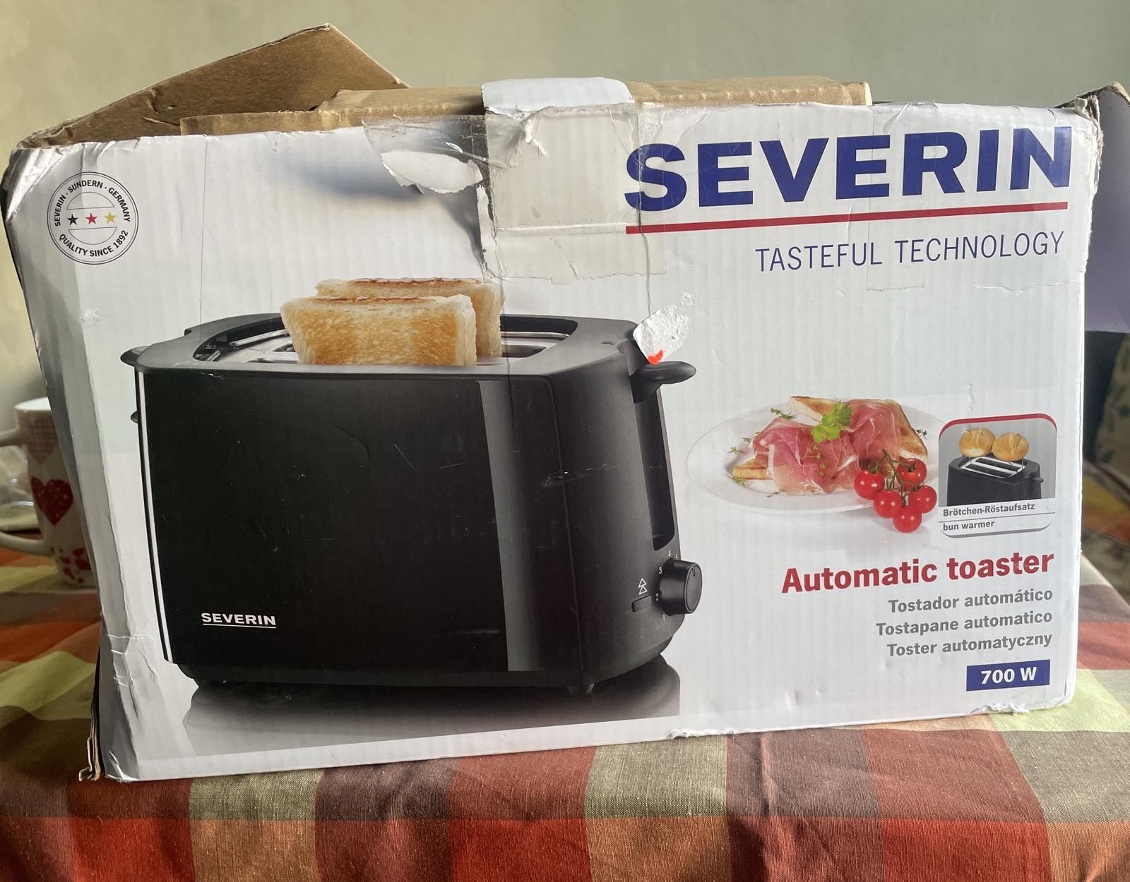 Тостер, Severin, Метален, 700 W, Черен
